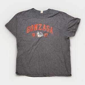 Gildan Gonzaga Bulldogs T-Shirt Mens Size XLarge Gray Short Sleeve NCAA